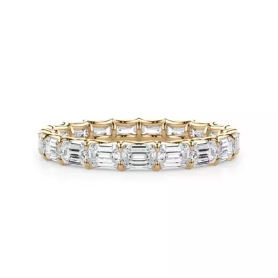 East-West Emerald-Cut Lab Diamond U-Prong Eternity Ring (2.00ct. tw.)
