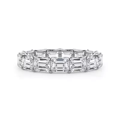 East-West Emerald-Cut Lab Diamond U-Prong Eternity Ring (3.50ct. tw.)