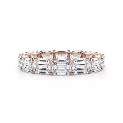 East-West Emerald-Cut Lab Diamond U-Prong Eternity Ring (4.00ct. tw.)