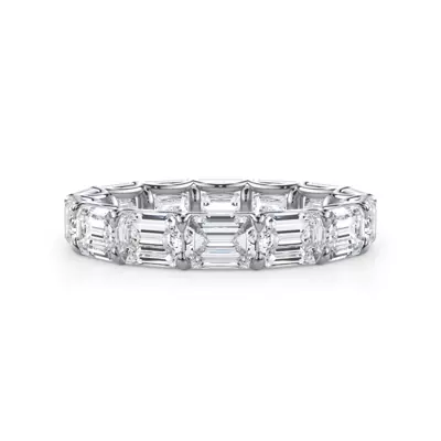 East-West Emerald-Cut Lab Diamond U-Prong Eternity Ring (4.00ct. tw.)