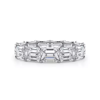 East-West Emerald-Cut Lab Diamond U-Prong Eternity Ring (5.00ct. tw.)