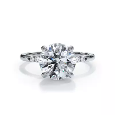 Bellora Trio Pavé Hidden Halo Lab Engagement Ring