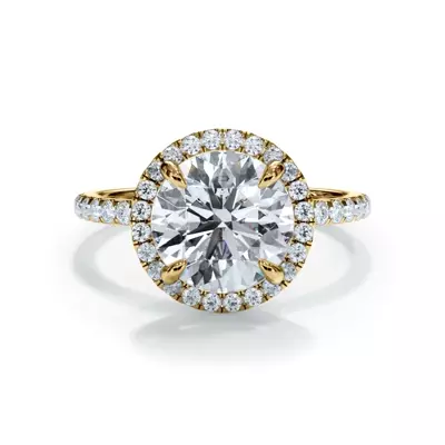Bellora Pavé Halo Lab Engagement Ring