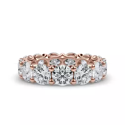 Curved Gallery Round Lab Diamond Eternity Ring (6.50ct. tw.)