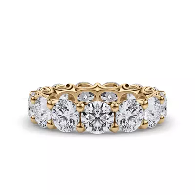 Curved Gallery Round Lab Diamond Eternity Ring (6.50ct. tw.)