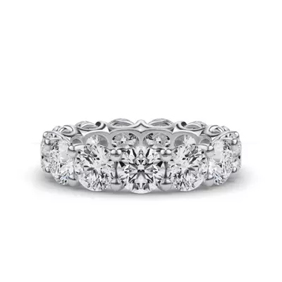 Curved Gallery Round Lab Diamond Eternity Ring (6.50ct. tw.)