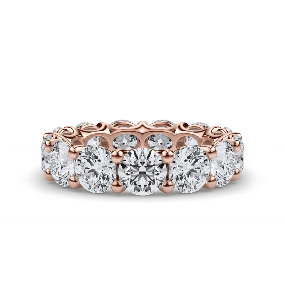 Curved Gallery Round Diamond Eternity Ring (6.50ct. tw.)
