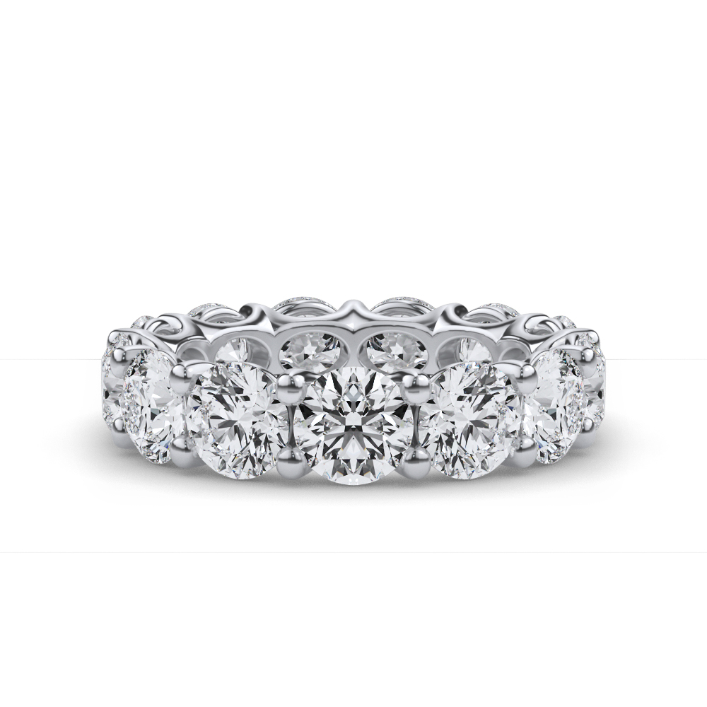 Curved Gallery Round Diamond Eternity Ring (6.50ct. tw.)