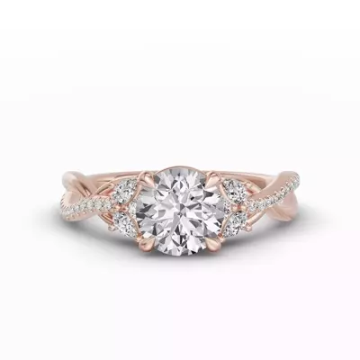 Papillon Twist Pavé Engagement Ring