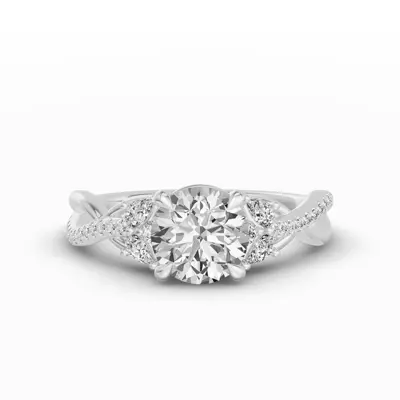 Papillon Twist Pavé Engagement Ring