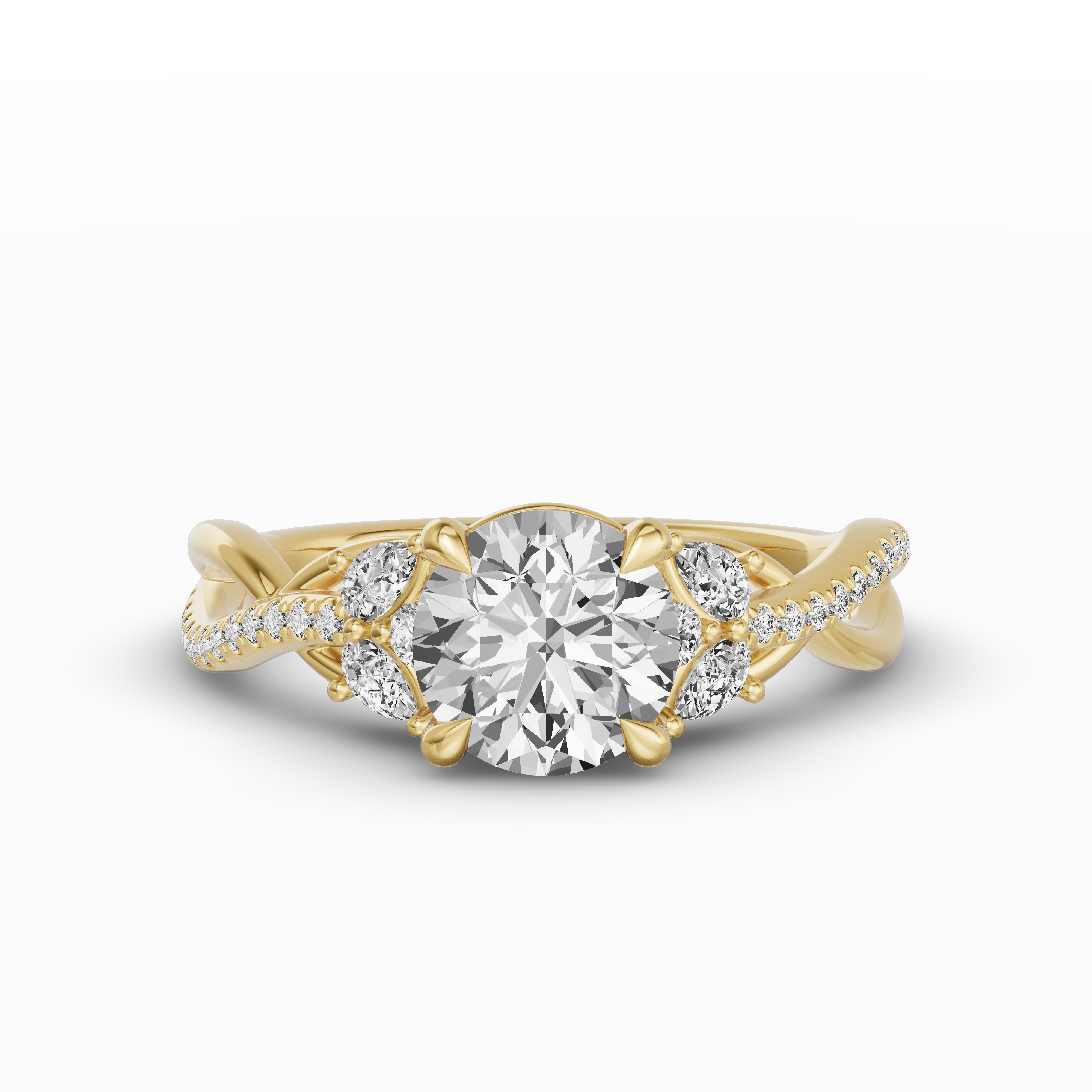 Papillon Twist Pavé Engagement Ring