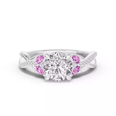 Papillon Twist Pavé Pink Sapphire Engagement Ring