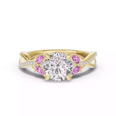 Papillon Twist Pavé Pink Sapphire Engagement Ring
