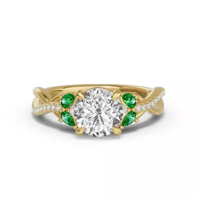 Papillon Twist Pavé Tsavorite Engagement Ring