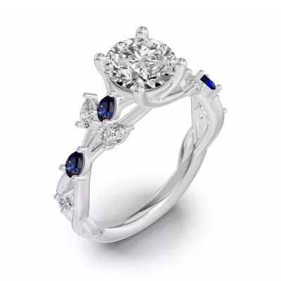 Botanical Twist Sapphire Engagement Ring