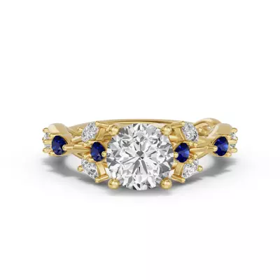 Botanical Twist Sapphire Engagement Ring