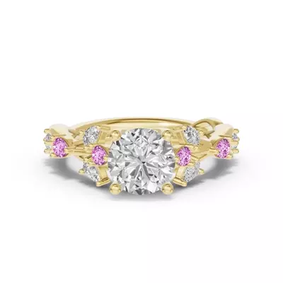 Botanical Twist Pink Sapphire Engagement Ring