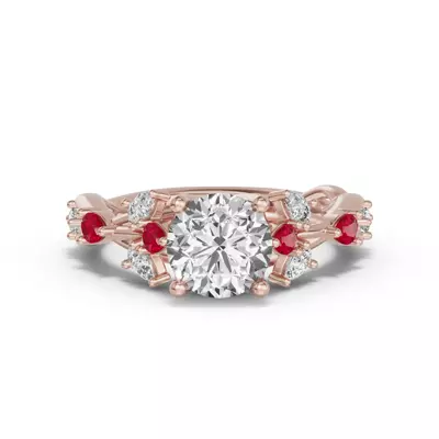 Botanical Twist Ruby Engagement Ring