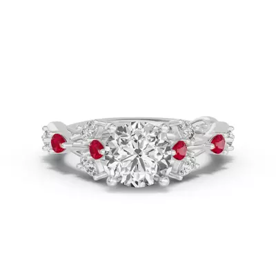 Botanical Twist Ruby Engagement Ring