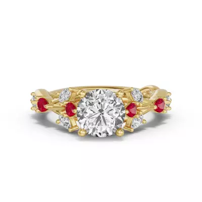 Botanical Twist Ruby Engagement Ring