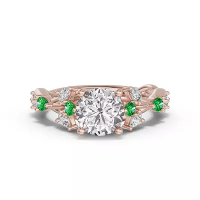 Botanical Twist Tsavorite Engagement Ring