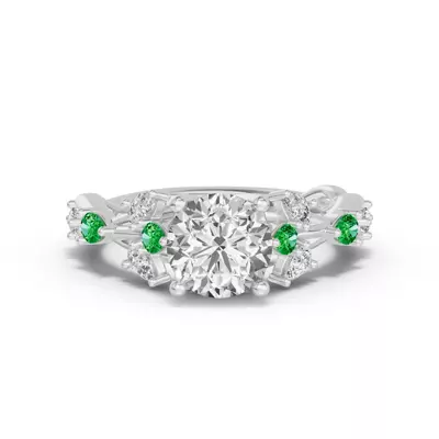 Botanical Twist Tsavorite Engagement Ring