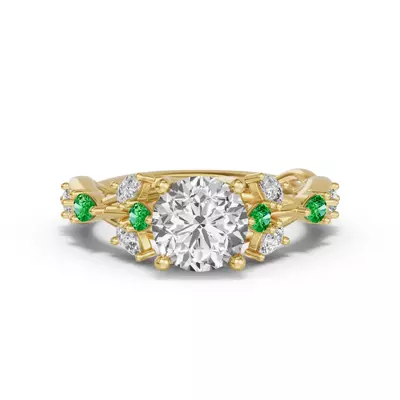 Botanical Twist Tsavorite Engagement Ring