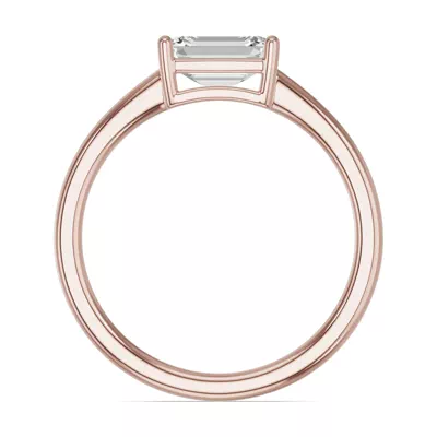 Emerald-Cut Lab Diamond East-West Ring