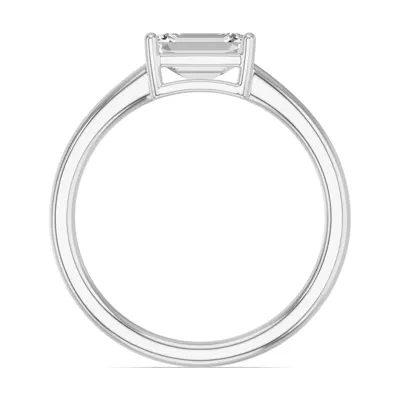 Emerald-Cut Lab Diamond East-West Ring