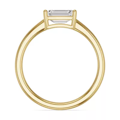Emerald-Cut Lab Diamond East-West Ring