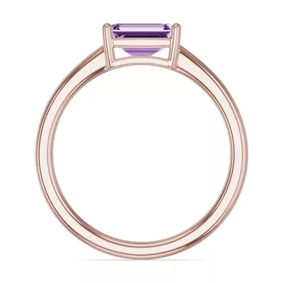 Emerald-Cut Amethyst East-West Ring
