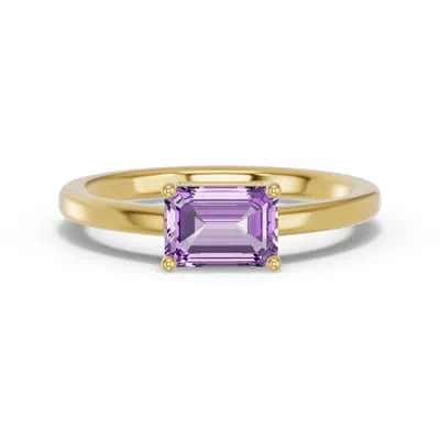 Emerald-Cut Amethyst East-West Ring