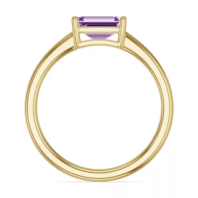 Emerald-Cut Amethyst East-West Ring