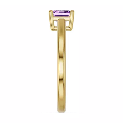 Emerald-Cut Amethyst East-West Ring