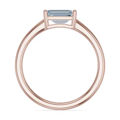 Emerald-Cut Aquamarine East-West Ring