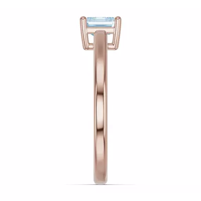 Emerald-Cut Aquamarine East-West Ring