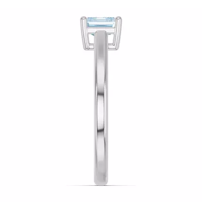 Emerald-Cut Aquamarine East-West Ring