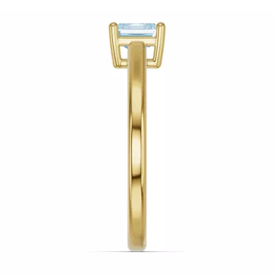 Emerald-Cut Aquamarine East-West Ring