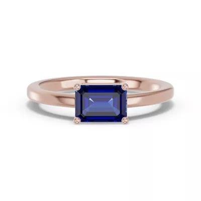 Emerald-Cut Sapphire East-West Ring