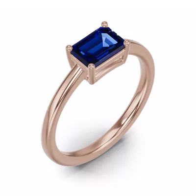 Emerald-Cut Sapphire East-West Ring