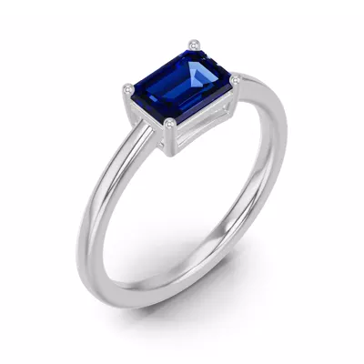 Emerald-Cut Sapphire East-West Ring