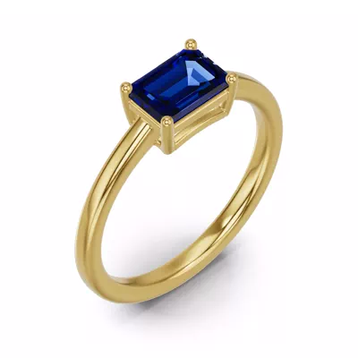 Emerald-Cut Sapphire East-West Ring