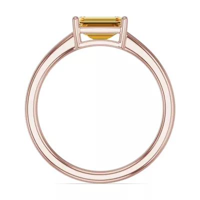 Emerald-Cut Citrine East-West Ring