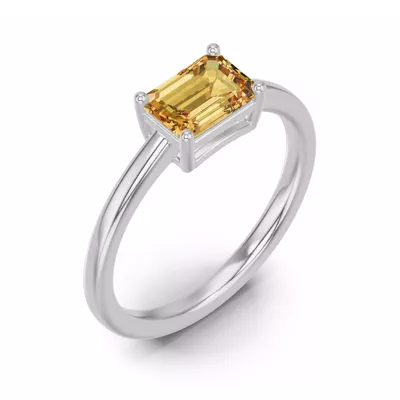 Emerald-Cut Citrine East-West Ring