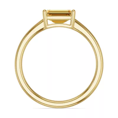 Emerald-Cut Citrine East-West Ring