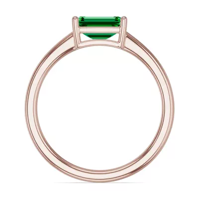 Emerald-Cut Emerald East-West Ring