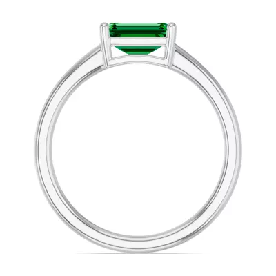 Emerald-Cut Emerald East-West Ring