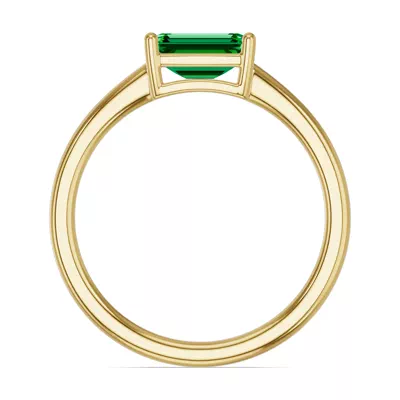 Emerald-Cut Emerald East-West Ring