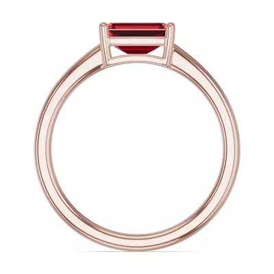 Emerald-Cut Garnet East-West Ring