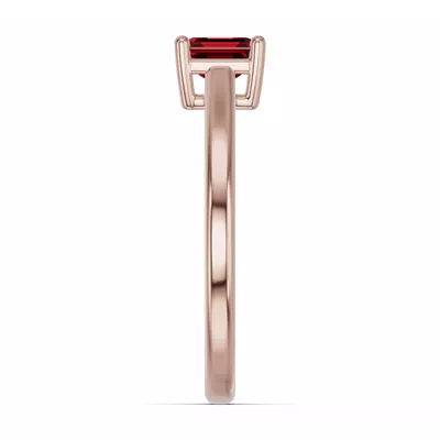 Emerald-Cut Garnet East-West Ring